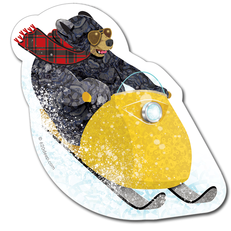 Snowmobile Bear Sticker