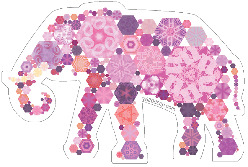 Hexagon Elephant Sticker
