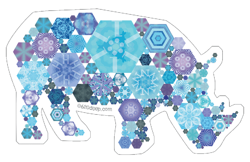 Hexagon Rhino Sticker