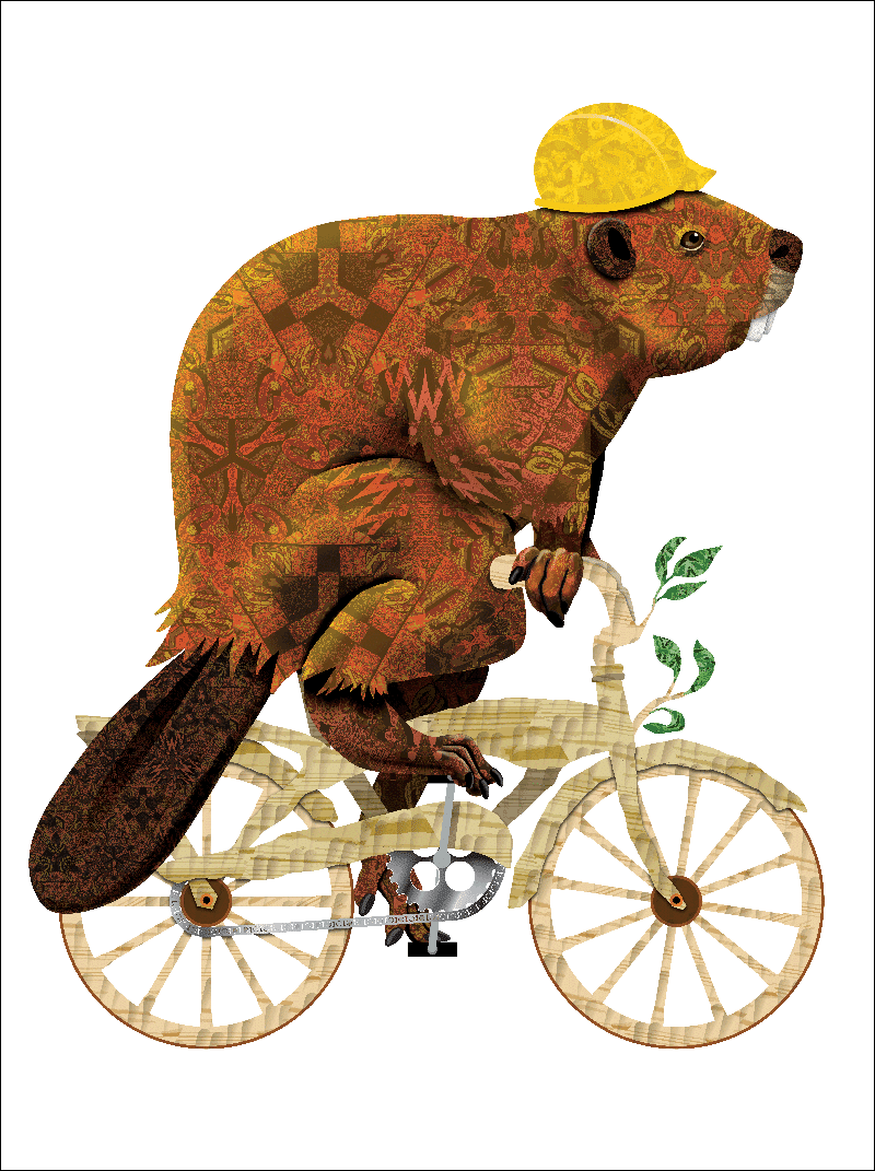 Biker Beaver Notecard