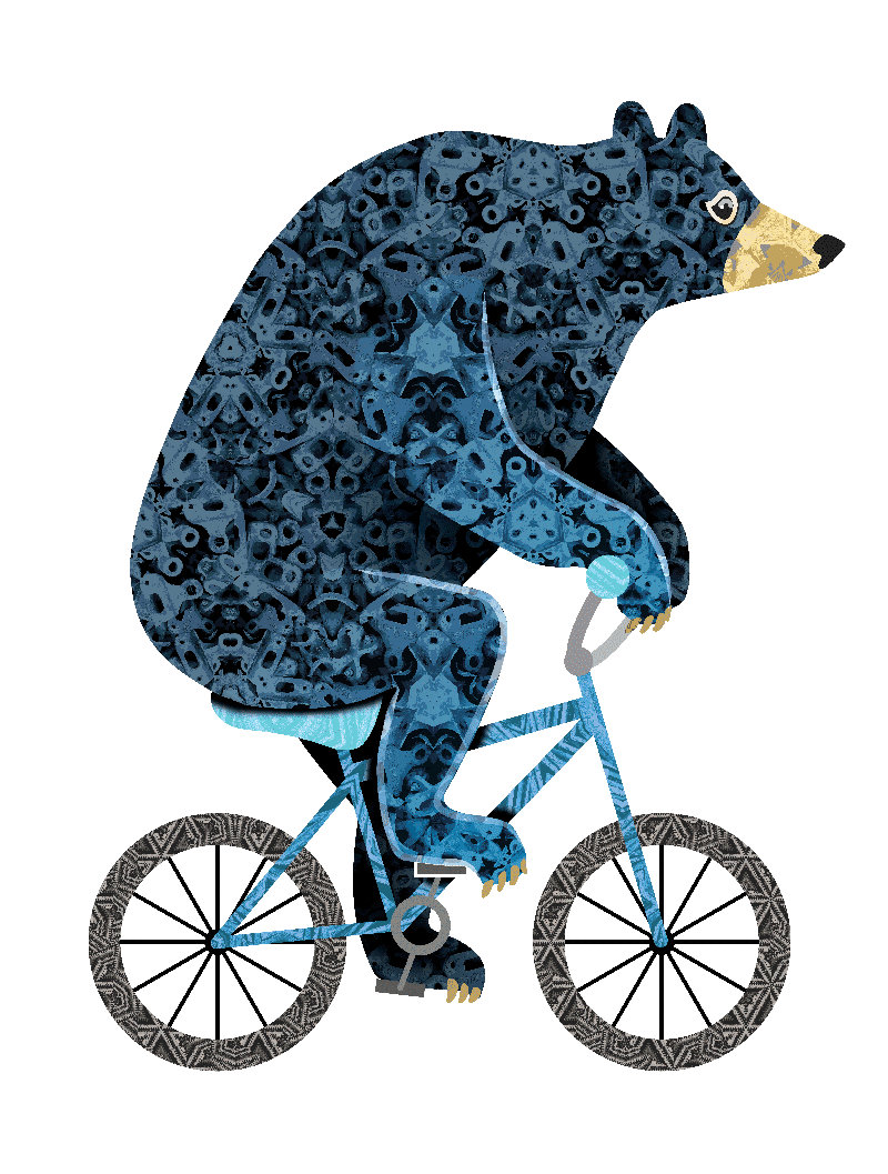 Biker Bear Notecard