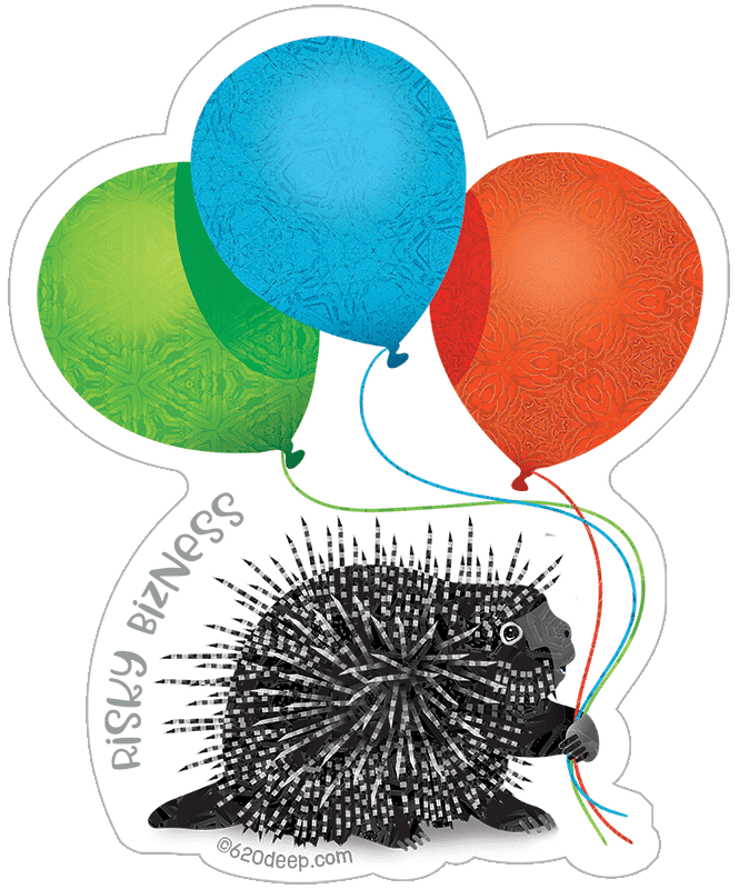 Risky Bizness Porcupine with balloons
