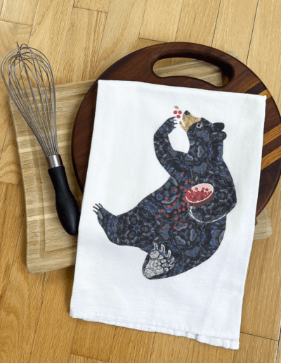 Cherry Bear tea towel