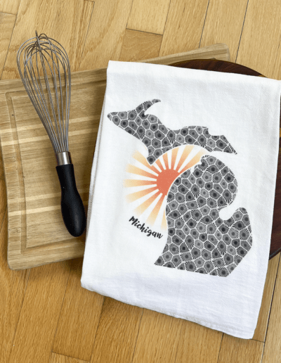 MI Petoskey Sunset tea towel