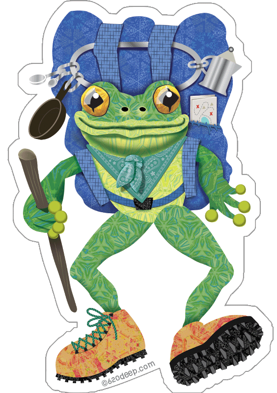 Frog with a backpack