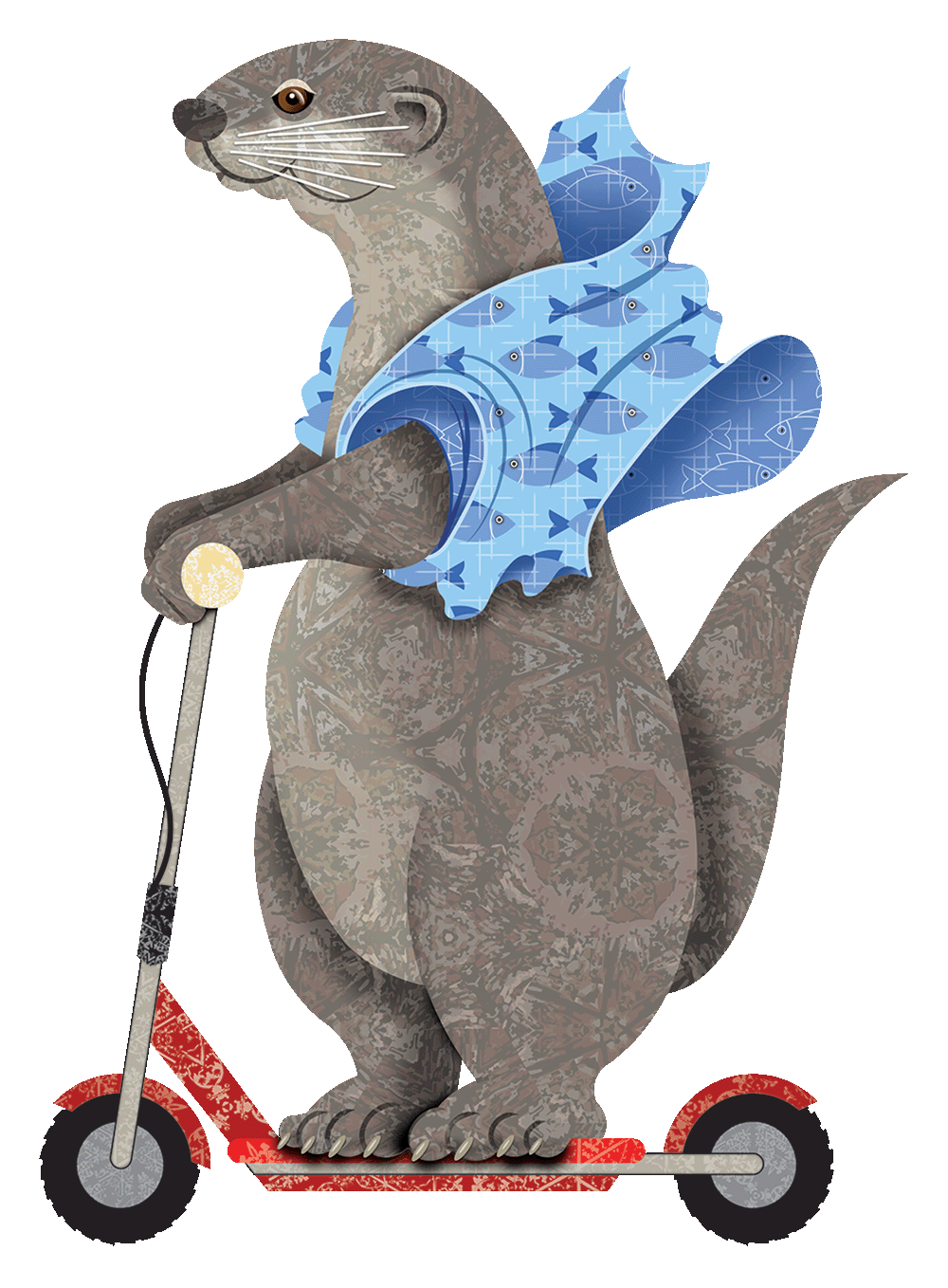 Scooter Otter Otter on an electric scooter