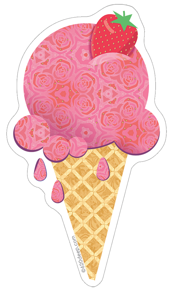 Strawberry Ice Cream Cone