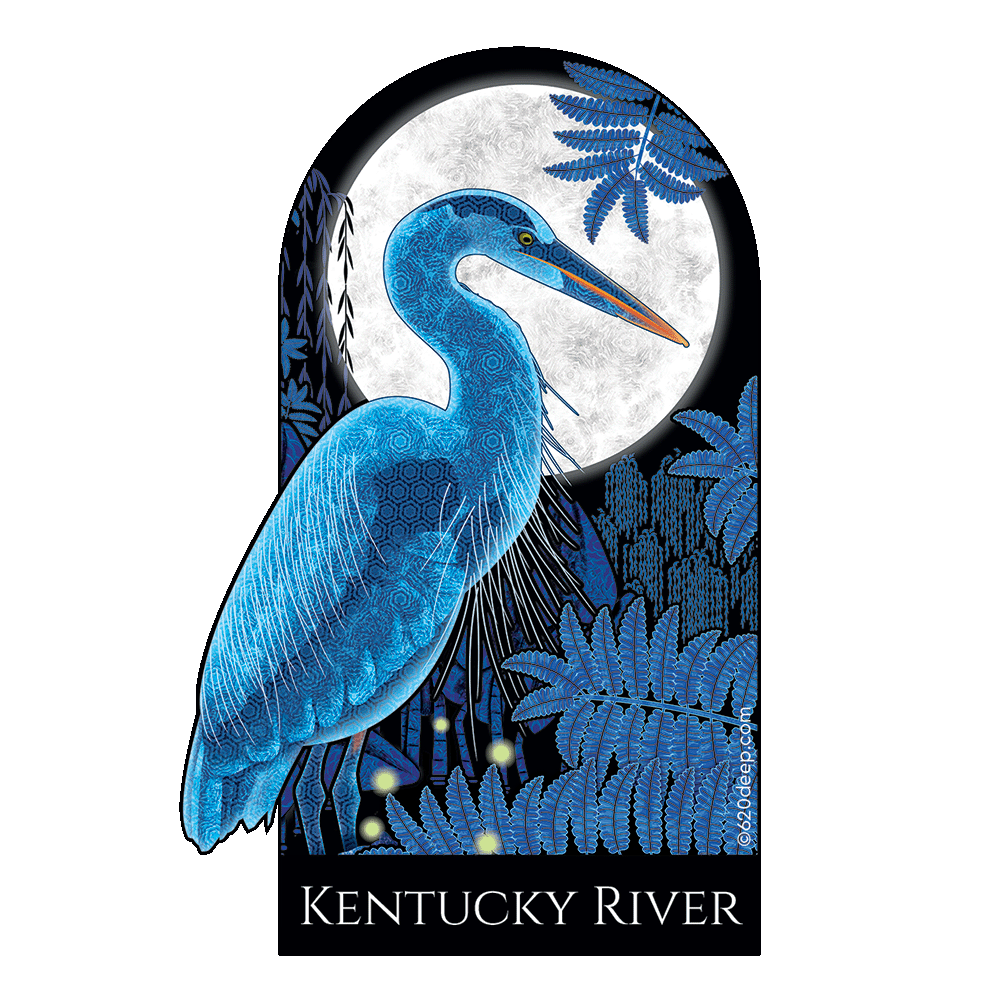 Blue Heron under the Moon